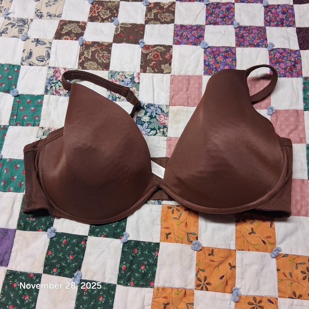 Cacique Bra Womens Size 44DD Brown Lightly Lined T Shirt Underwired